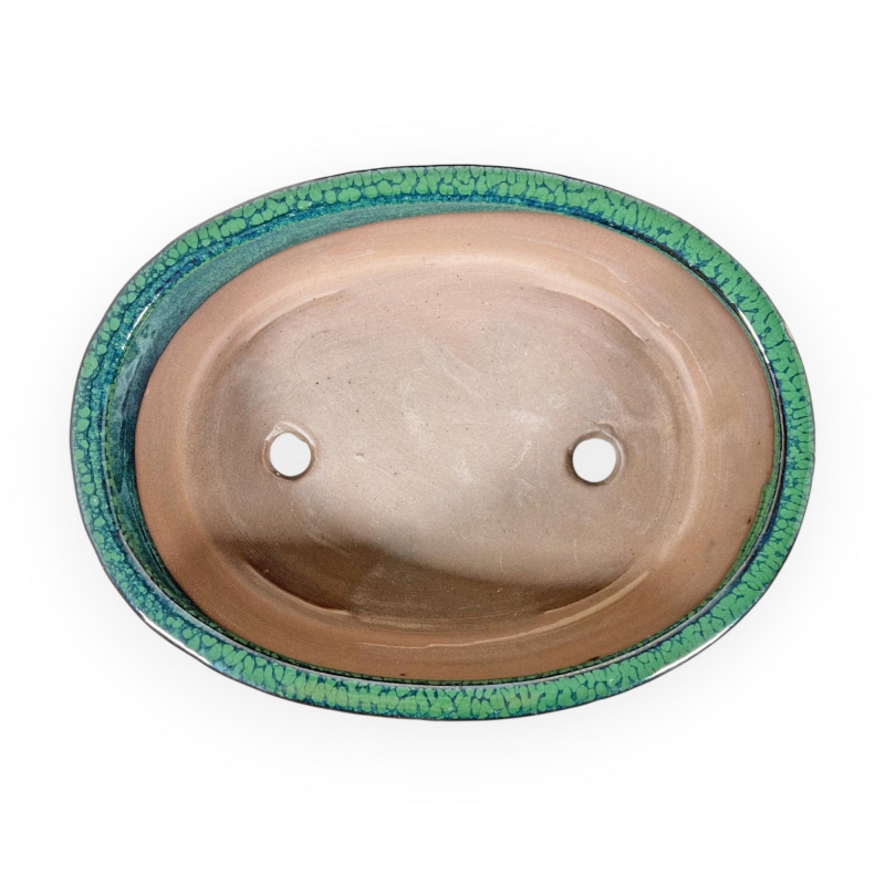 Pot 21,5 cm oval green