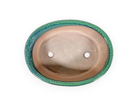 Pot 21,5 cm oval green