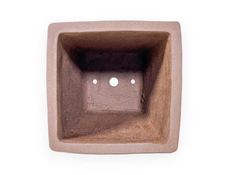 Vierkant ongeglazuurde steengoed Chinese Bonsai pot - 13,5 cm