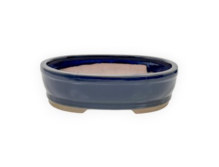 Pot 15,5 cm oval blue