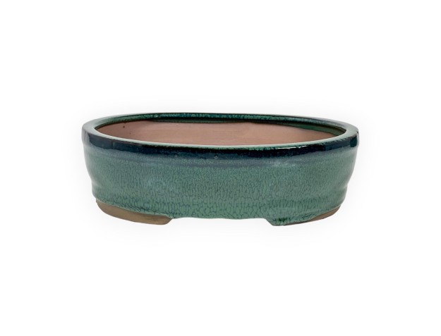 Pot 21,5 cm oval green