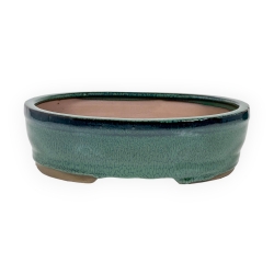 Pot 26 cm oval green