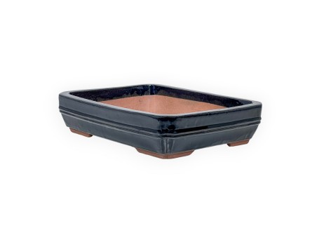 Pot 36 cm rectangulaire bleu