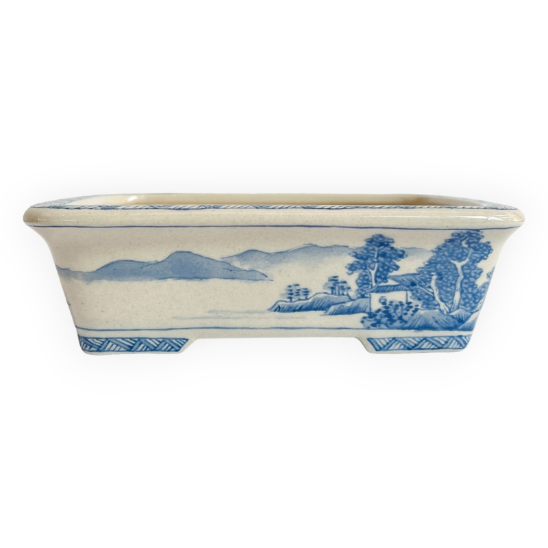 Pot - Xu Lei Nuo - Rivière avec bateau - 13,5 cm