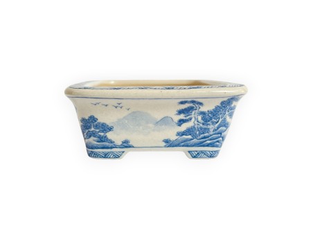 Vaso - Xu Lei Nuo - Fiume con barca - 13,5 cm