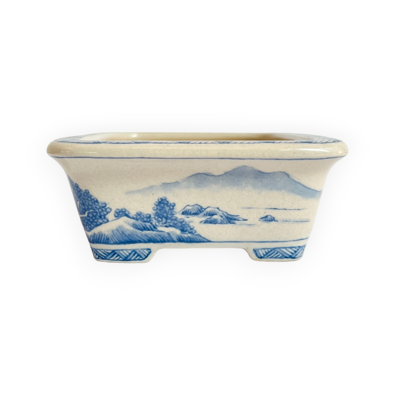 Pot - Xu Lei Nuo - Rivière avec bateau - 13,5 cm