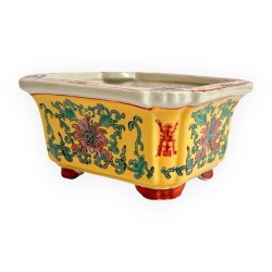 Pot - Motif floral rouge - 12,5 cm