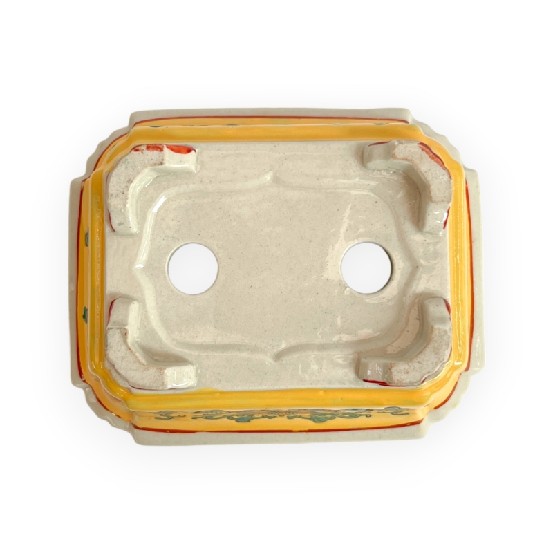 Pot - Red floral pattern - 12,5 cm