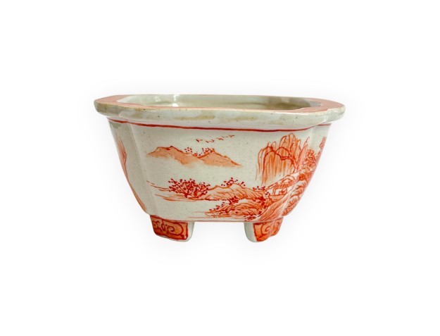 Pot - Xu Lei Nuo - Paysage avec pêcheurs - 14,5 cm 2