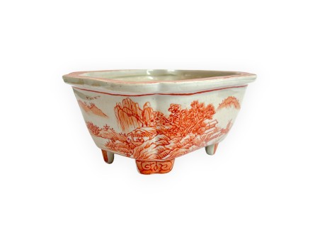 Pot - Xu Lei Nuo - Paysage avec pêcheurs - 14,5 cm