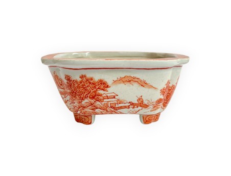 Pot - Xu Lei Nuo - Paysage avec pêcheurs - 14,5 cm