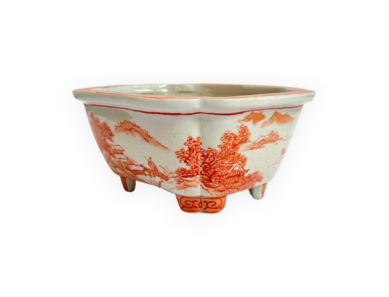 Vaso - Xu Lei Nuo - Paesaggio con pescatori - 14,5 cm