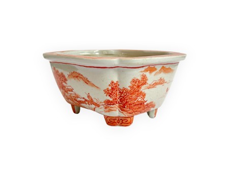 Pot - Xu Lei Nuo - Paysage avec pêcheurs - 14,5 cm