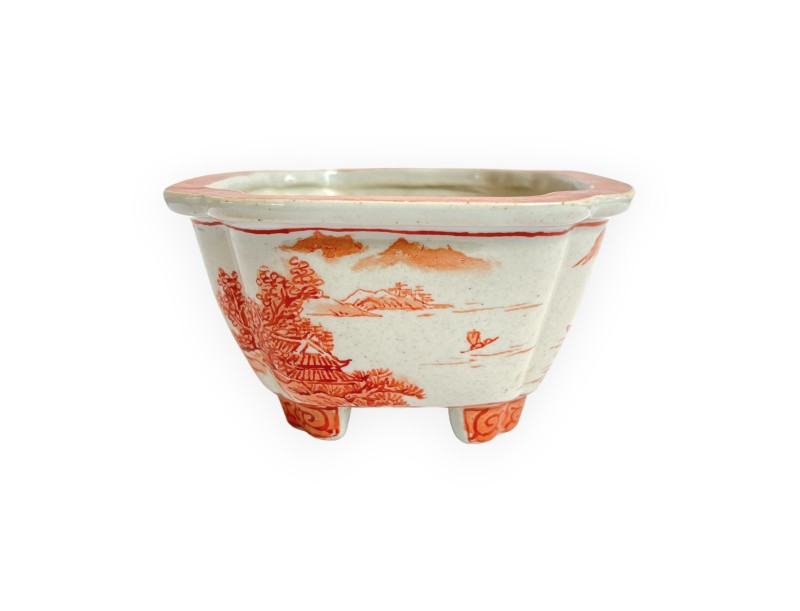 Pot - Xu Lei Nuo - Landscape with fishermen - 14,5 cm