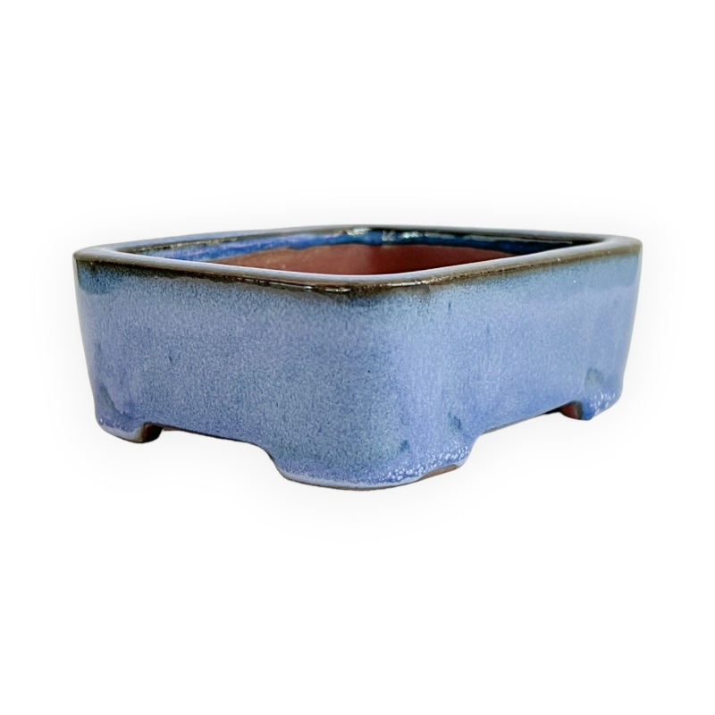 Pot 12 cm rectangular light blue