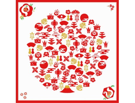 Furoshiki 50 cm Shiki no Irodori Serpente Crema