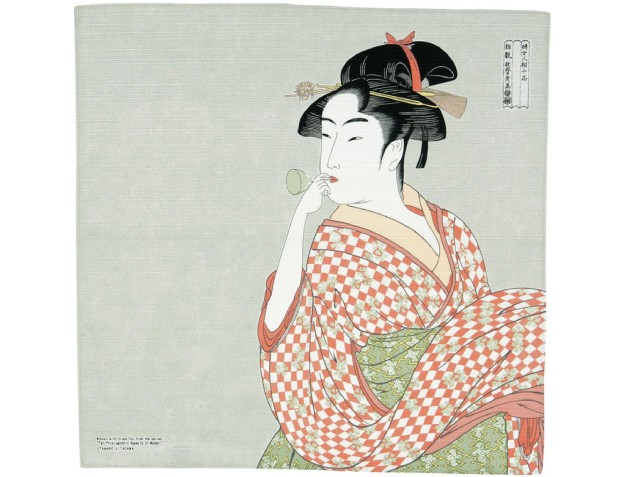 Furoshiki 48 cm - Ukiyo-e - Une femme qui joue
