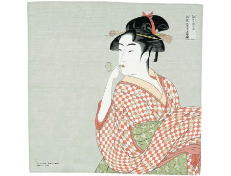 Furoshiki 48 cm - Ukiyo-e - Una donna che gioca