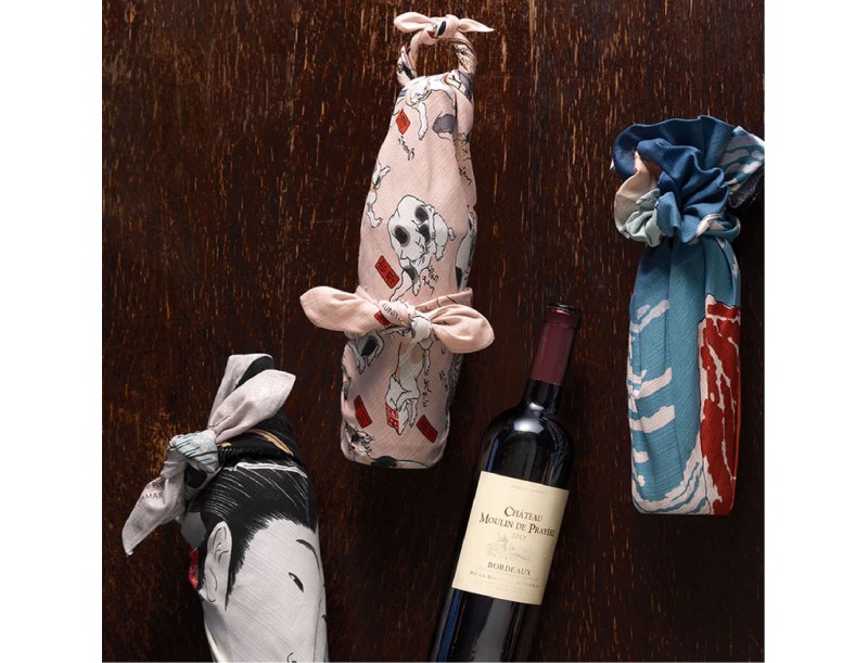 Furoshiki 70 cm - Ukiyo-e - Vento del Sud, Cielo Sereno