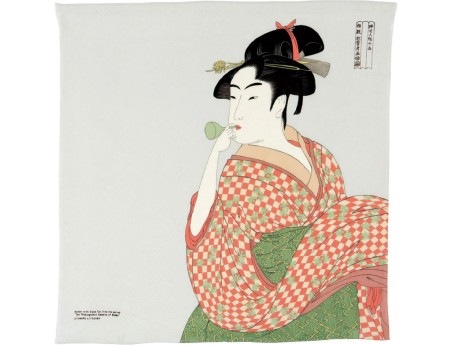 Furoshiki 68 cm - Ukiyo-e - Una donna che gioca