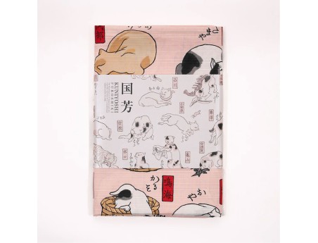 Furoshiki 104 cm - Les chats aiment les cinquante-trois stations du Tokaido