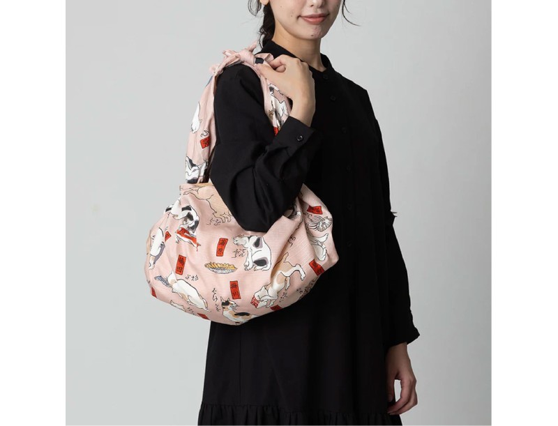 Furoshiki 104 cm - Les chats aiment les cinquante-trois stations du Tokaido