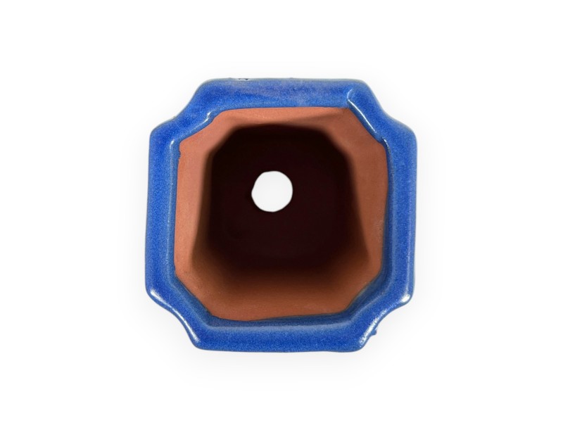 Pot 8,5 cm square blue