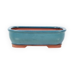 Vaso 18,5 cm rettangolare ciano