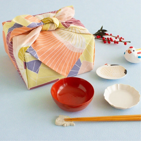 Set Furoshiki Ventagli & Manici marroni