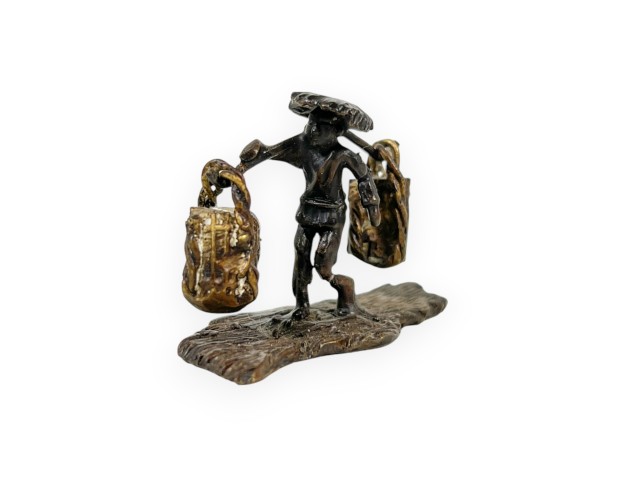 Set Tenpai Personne portant du riz & du Furoshiki rose foncé 45 cm 2