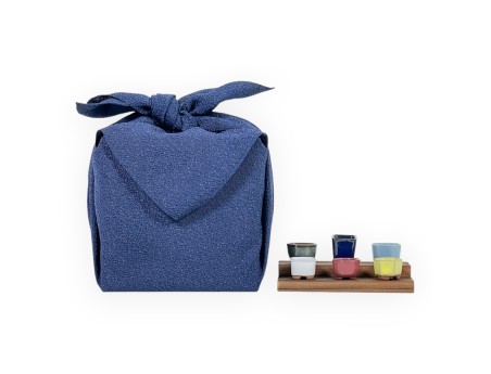 Set Mini Pots & Furoshiki Bleu 45cm