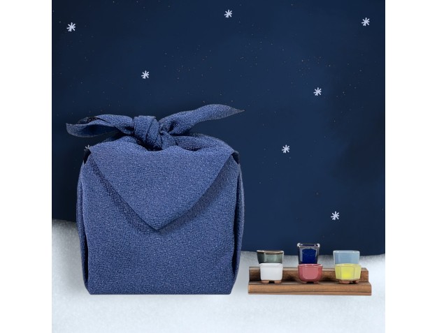 Set Mini Pots & Furoshiki Bleu 45cm 2