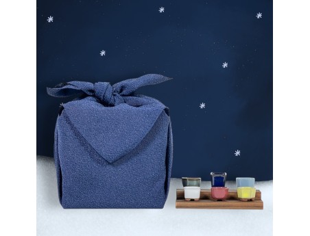 Set Mini maceta & Furoshiki Azul 45cm
