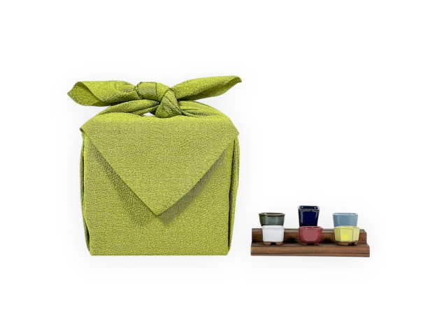 Set Mini maceta & Furoshiki verde 45cm