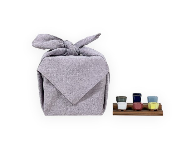 Set Mini maceta & Furoshiki lila 45cm