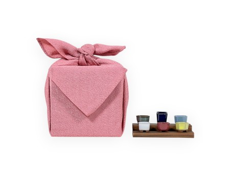 Set Mini maceta & Furoshiki rosa oscuro 45cm