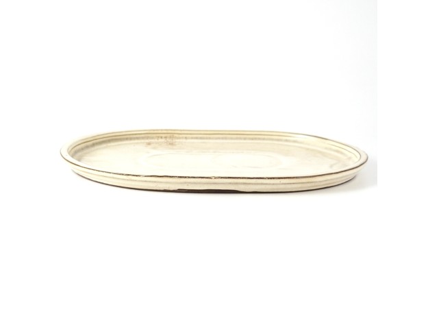 Untersetzer 31 cm oval beige