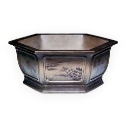 Pot 51 cm hexagonal grès