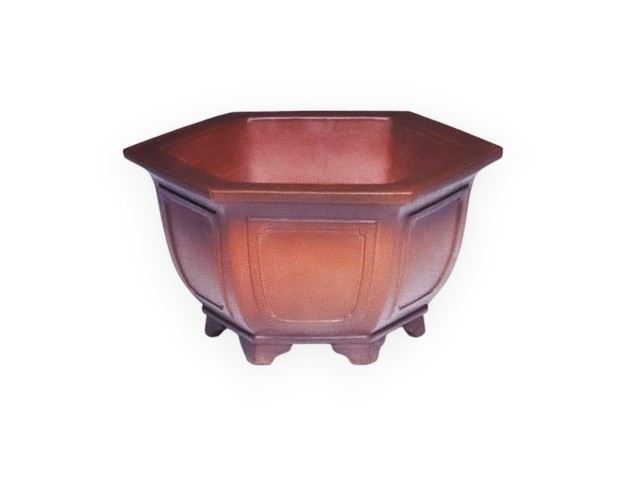 Pot 38 cm zeshoekig grès