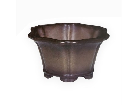 Pot 18,5 cm hexagonal grès