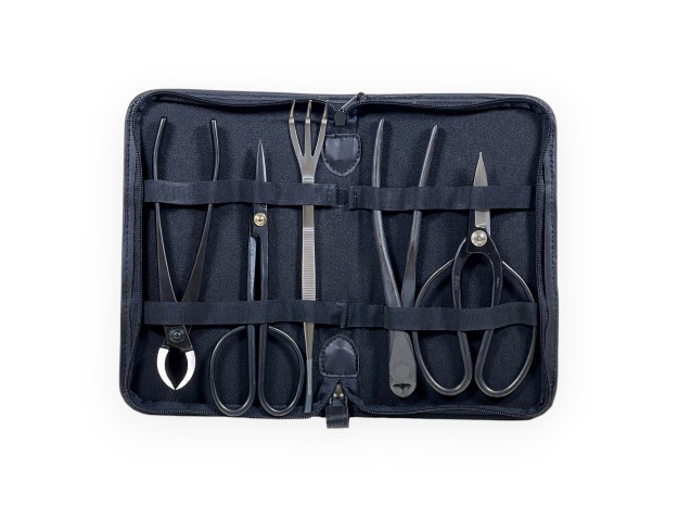 Set de 5 outils en acier bruni