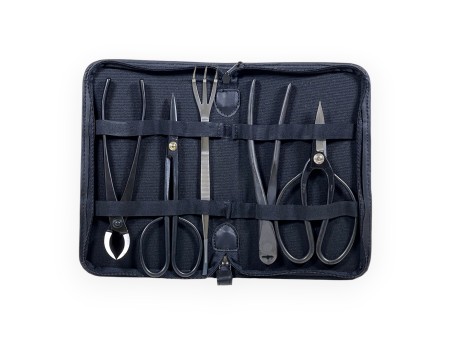Set de 5 outils en acier bruni