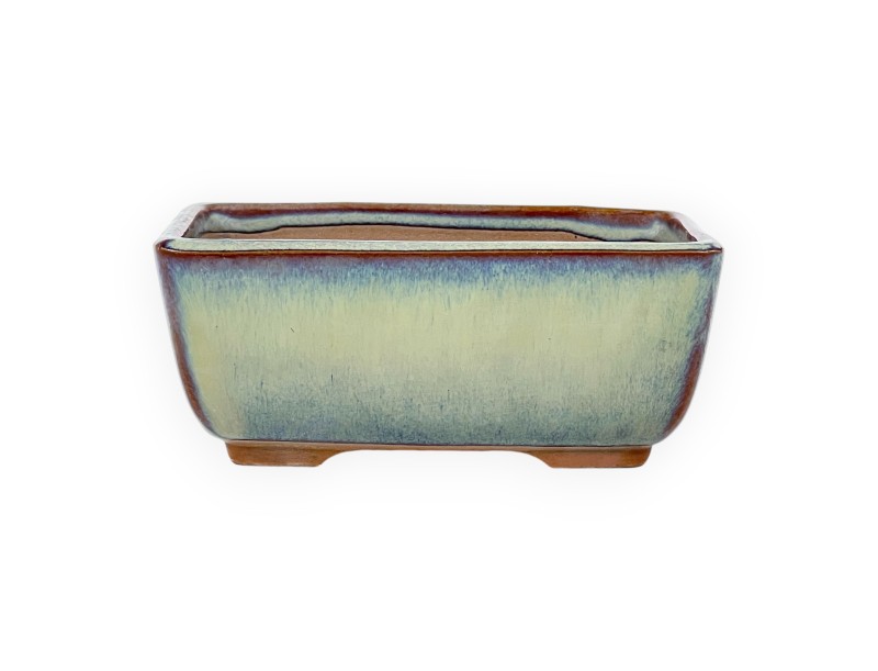 Pot rectangulaire en grès émaillé pour bonsaïs japonais - 12 cm