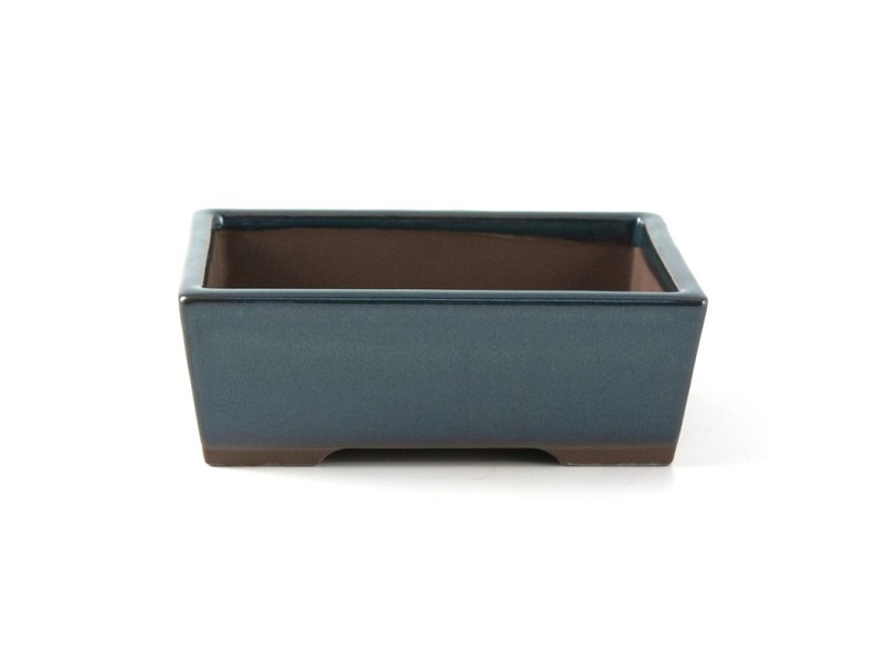 Rectangular glazed stoneware Japanese Bonsai pot - 18,5 cm