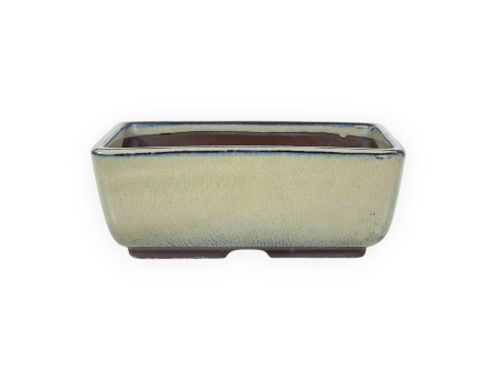 Vaso Bonsai Giapponese Rettangolare in Grès Smaltato – 14 cm