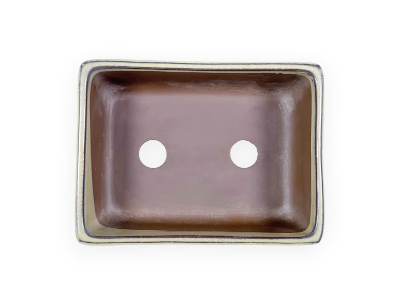 Rechthoekige geglazuurde aardewerk Japanse Bonsai pot - 14 cm