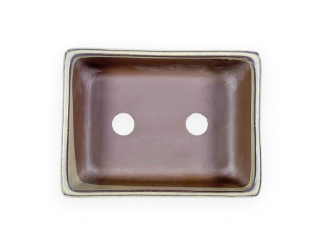 Pot rectangulaire en grès émaillé pour bonsaïs japonais - 14 cm