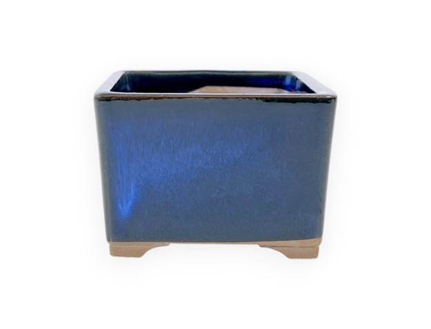 Square glazed stoneware Japanese Bonsai pot - 7,5 cm