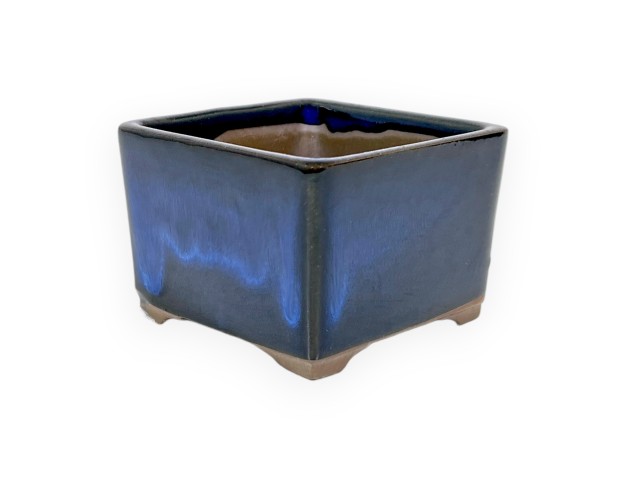 Vierkant geglazuurde aardewerk Japanse Bonsai pot - 7,5 cm 2