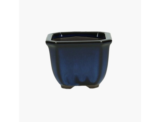 Maceta octogonal gres esmaltado para Bonsái japonés - 15 cm